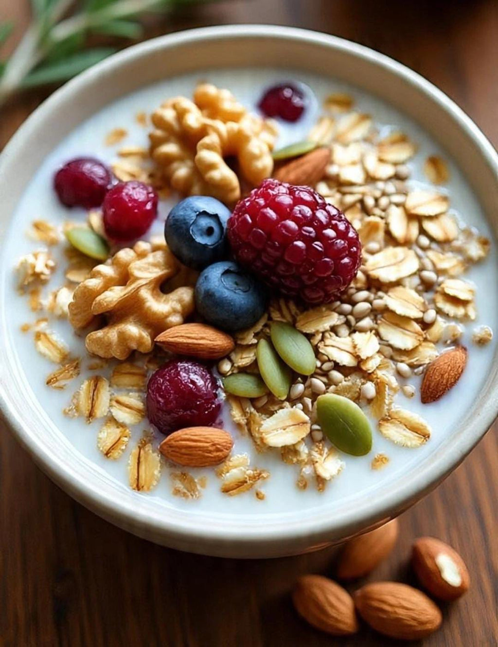 Oats with Nuts & Seeds ingredients close-up - The Healthy Fuel