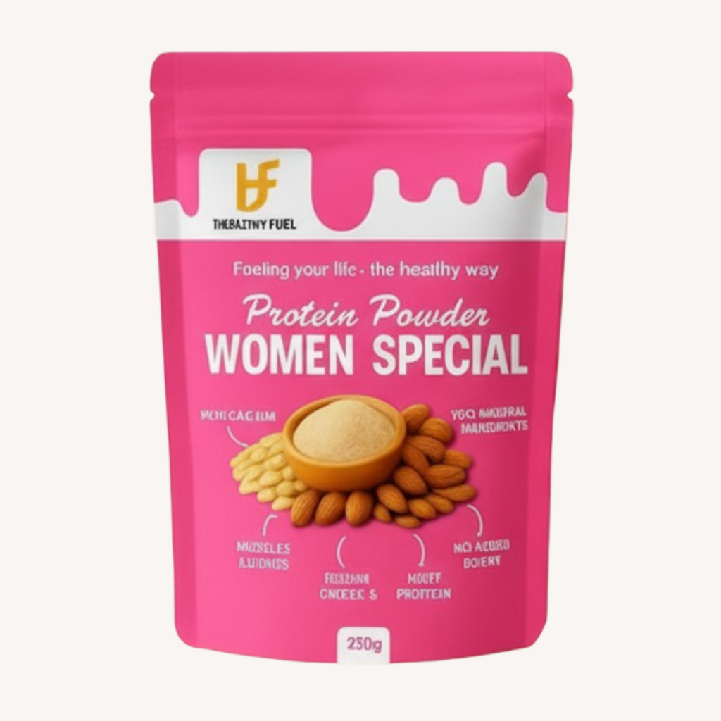 Pink package of Protein Powder Women Special with visible brand logo on a white background